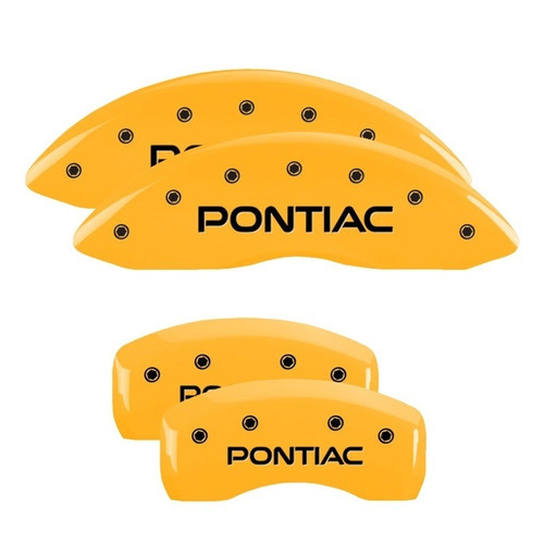 MGP 4 Caliper Covers Engraved Front & Rear Pontiac Yellow - 18031SPOPYL