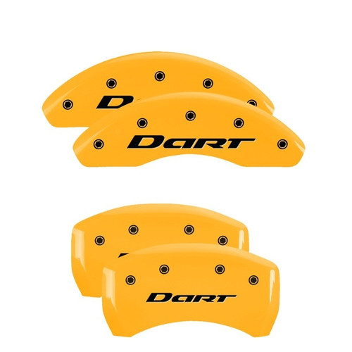 MGP 4 Caliper Covers Engraved Front & Rear With out stripes/Dart Yellow - 12199SDR1YL