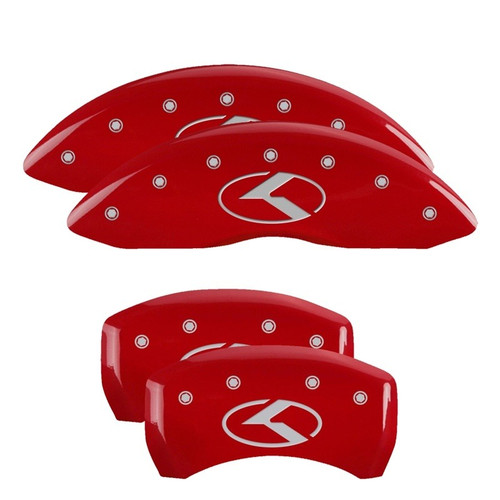 MGP 4 Caliper Covers Engraved Front & Rear Circle K/Kia Red - 21191SCRKRD