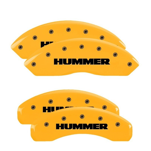 MGP 4 Caliper Covers Engraved Front & Rear Hummer Yellow - 52003SHUMYL
