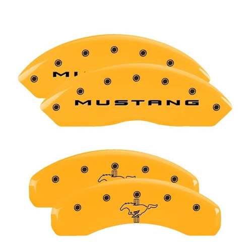 MGP 4 Caliper Covers Engraved Front 2015/Mustang Engraved Rear 2015/Bar & Pony ylw - 10202SMB2YL