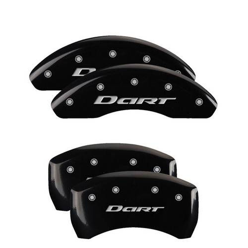 MGP 4 Caliper Covers Engraved Front & Rear With out stripes/Dart Black - 12199SDR1BK