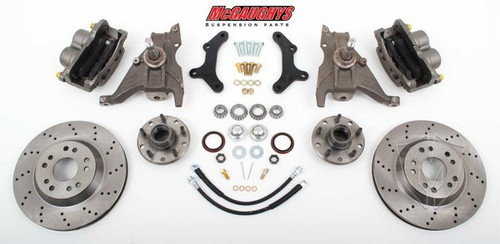 McGaughys Pontiac Firebird 1979-1981 13" Front Cross Drilled Disc Brake Kit & 2" Drop Spindles; 5x4.75 Bolt Pattern - Part# 64080