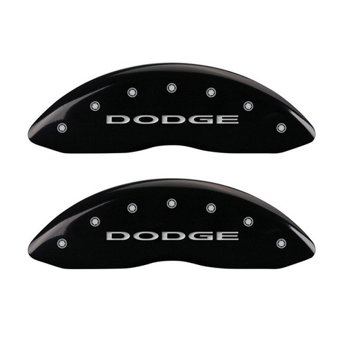 MGP Front set 2 Caliper Covers Engraved Front With out stripes/Dodge Black - 12002FDD4BK