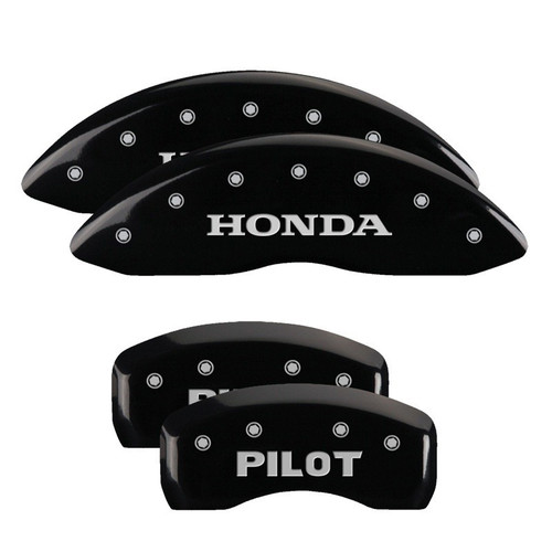 MGP 4 Caliper Covers Engraved Front Honda Engraved Rear Pilot/2015 Black - 20213SPLTBK