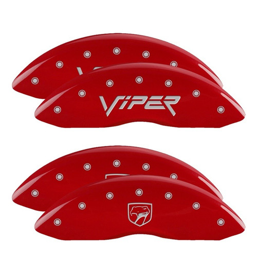 MGP 4 Caliper Covers Engraved Front Gen 2/Viper Engraved Rear Gen 2/Snake Red - 12203SSNPRD
