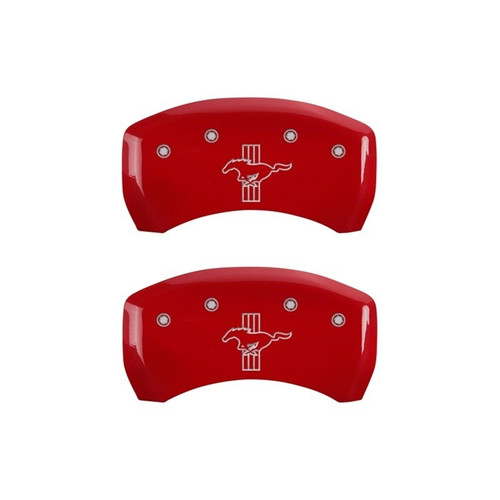 MGP Rear set 2 Caliper Covers Engraved Rear S197/Bar & Pony Red - 10010RMB1RD
