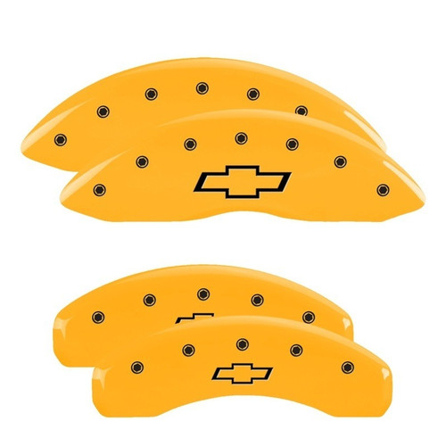 MGP 4 Caliper Covers Engraved Front & Rear Bowtie Yellow - 14245SBOWYL