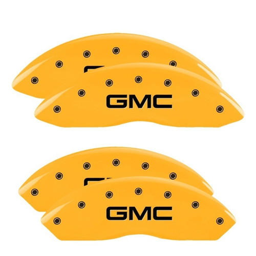 MGP 4 Caliper Covers Engraved Front & Rear GMC Yellow - 34211SGMCYL