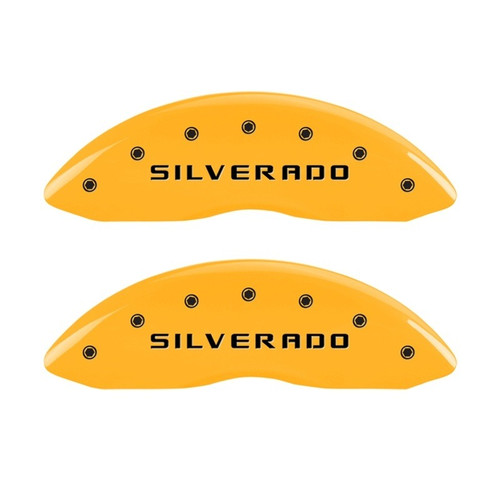 MGP 2 Caliper Covers Eng Front Silverado Yellow - 14238FSILYL