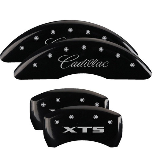 MGP 4 Caliper Covers Engraved Front Cadillac Engraved Rear XTS Black - 35008SXTSBK