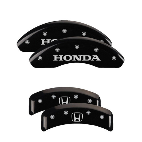 MGP 4 Caliper Covers Engraved Front Honda Engraved Rear H Logo Black - 20130SHOHBK