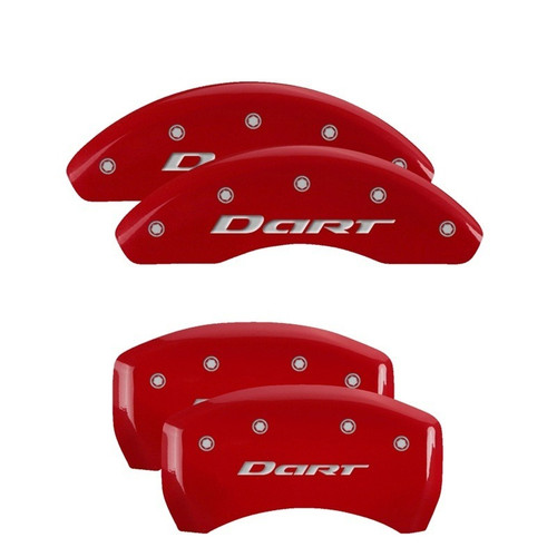 MGP 4 Caliper Covers Engraved Front & Rear With out stripes/Dart Red - 12199SDR1RD