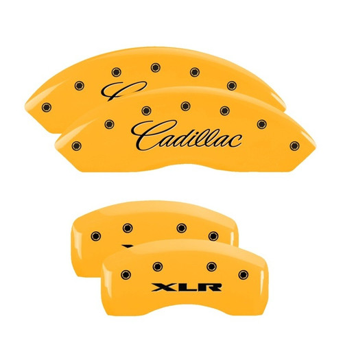 MGP 4 Caliper Covers Engraved Front Cadillac Rear XLR Yellow - 35010SXLRYL