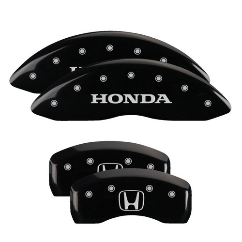 MGP 4 Caliper Covers Engraved Front Honda Engraved Rear H Logo Black - 20201SHOHBK