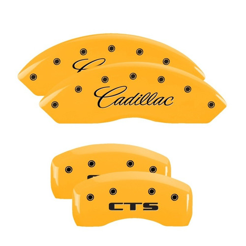 MGP 4 Caliper Covers Engraved Front Cadillac Rear CTS Yellow - 35010SCTSYL