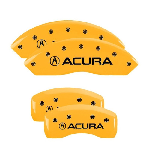 MGP 4 Caliper Covers Engraved Front & Rear Acura Yellow - 39016SACUYL