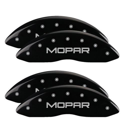 MGP 4 Caliper Covers Engraved Front & Rear MOPAR Black - 12203SMOPBK