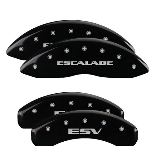 MGP 4 Caliper Covers Engraved Front Escalade Engraved Rear ESV Black - 35014SESVBK