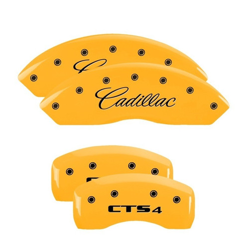 MGP 4 Caliper Covers Engraved Front Cadillac Rear CTS4 Yellow - 35010SCT4YL