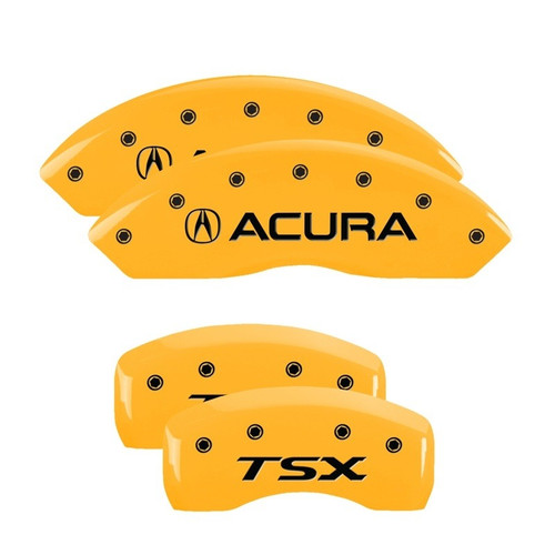 MGP 4 Caliper Covers Engraved Front Acura Engraved Rear TSX Yellow - 39016STSXYL