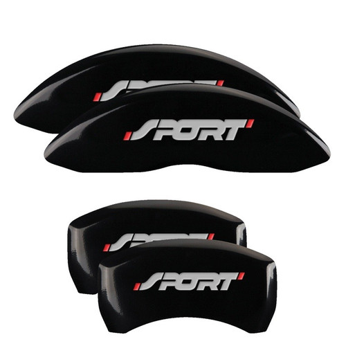 MGP 4 Caliper Covers Engraved Front & Rear No bolts/Sport Black - 10229SSP1BK