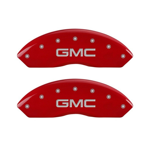 MGP Front set 2 Caliper Covers Engraved Front GMC Red - 34012FGMCRD
