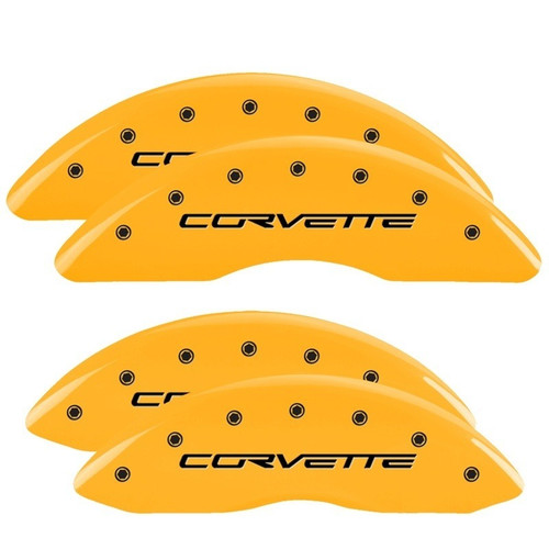 MGP 4 Caliper Covers Engraved Front & Rear C6/Corvette Yellow - 13083SCV6YL