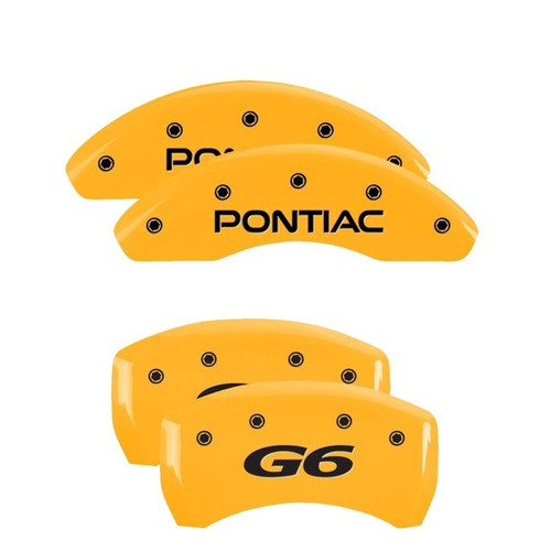 MGP 4 Caliper Covers Engraved Front Pontiac Rear G6 Yellow - 18025SPG6YL