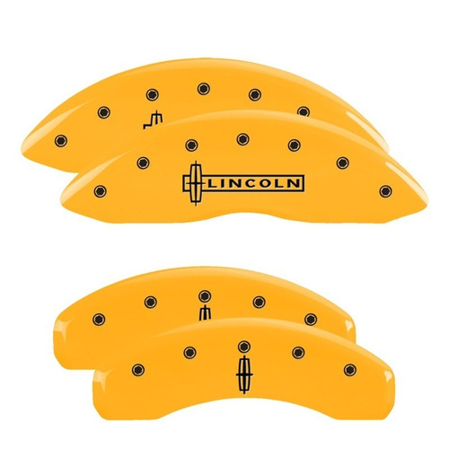 MGP 4 Caliper Covers Engraved Fr Lincoln Rr Star Logo Yellow - 36013SLC1YL
