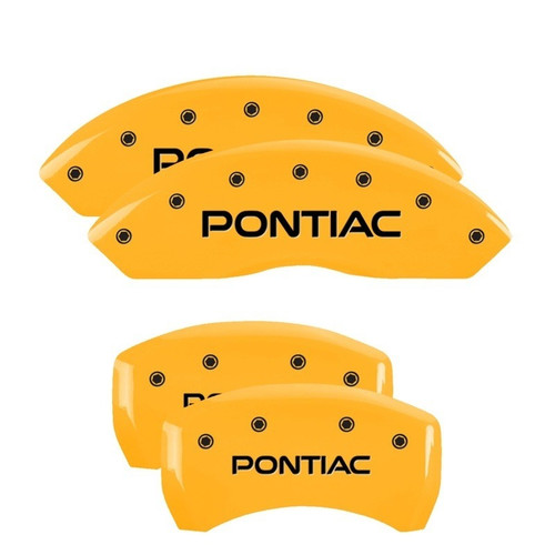 MGP 4 Caliper Covers Engraved Front & Rear Pontiac Yellow - 18030SPOPYL