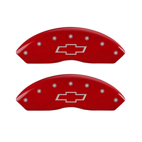 MGP Front set 2 Caliper Covers Engraved Front Bowtie Red - 14003FBOWRD
