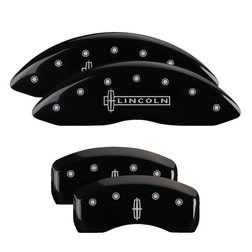 MGP 4 Caliper Covers Engraved Front Lincoln Engraved Rear Star logo Black - 36021SLC1BK