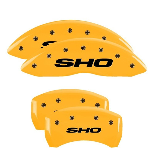 MGP 4 Caliper Covers Engraved Front & Rear SHO Yellow - 10222SSHOYL