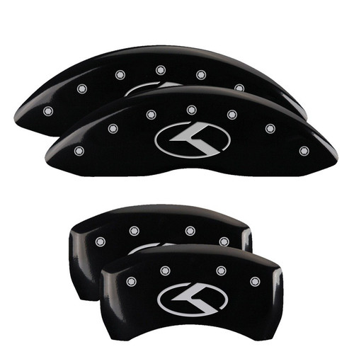 MGP 4 Caliper Covers Engraved Front & Rear Circle K/Kia Black - 21191SCRKBK
