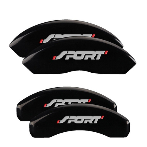 MGP 4 Caliper Covers Engraved Front & Rear No bolts/Sport Black - 10119SSP1BK