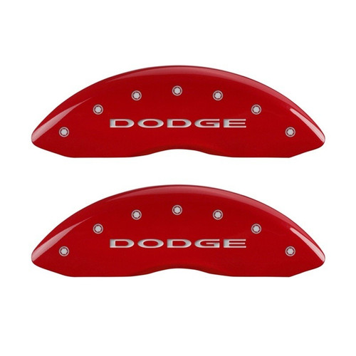 MGP Front set 2 Caliper Covers Engraved Front With out stripes/Dodge Red - 12002FDD4RD