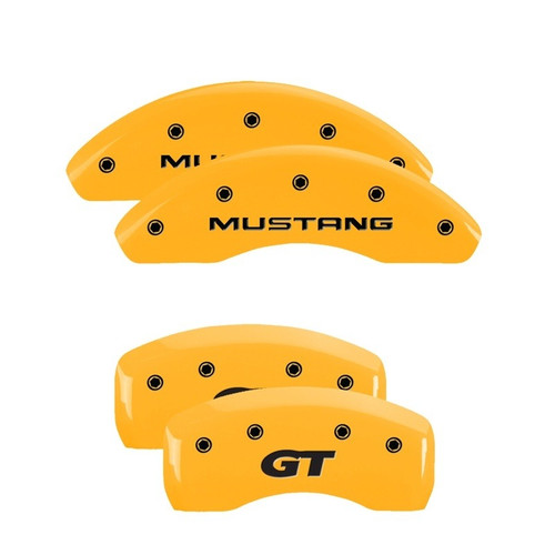 MGP 4 Caliper Covers Engraved Front Mustang Rear Sn95/Gt Yellow - 10224SMG1YL