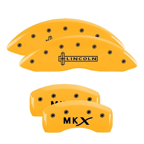 MGP 4 Caliper Covers Engraved Front Lincoln Engraved Rear MKX Yellow - 36021SLCXYL