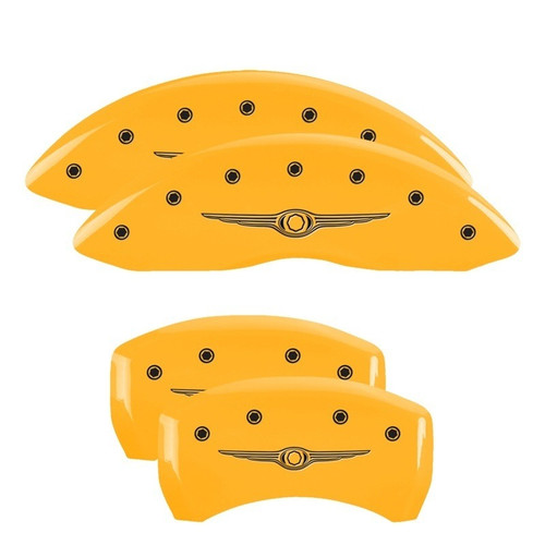 MGP 4 Caliper Covers Engraved F & R Style 1/Chrysler Wing Yellow - 32005SCW1YL