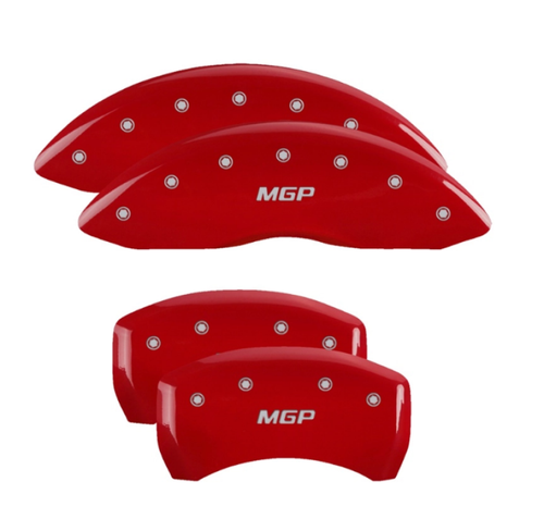 MGP 4 Caliper Covers Engraved Front & Rear 18-19 Buick Regal Sportback Red - 49014SRD