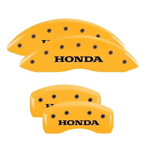 MGP 4 Caliper Covers Engraved Front & Rear Honda Yellow - 20201SHONYL