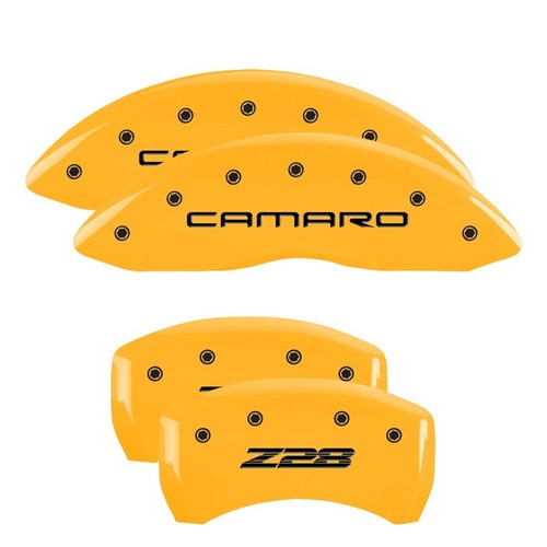 MGP 4 Caliper Covers Engraved Front Camaro Rear Z28 Yellow - 14027SZ84YL