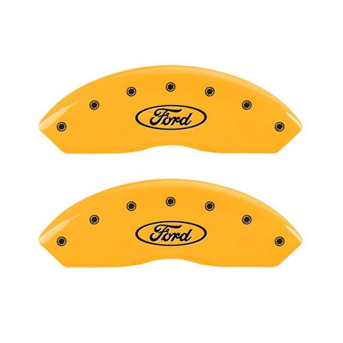 MGP 2 Caliper Covers Engraved Front Oval Logo/Ford Yellow - 10155FFRDYL