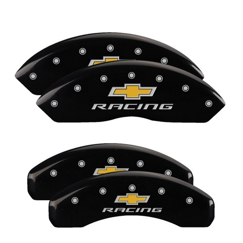 MGP 4 Caliper Covers Engraved F & R Chevy Racing Black - 14240SBRCBK
