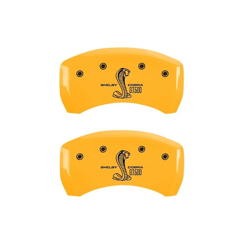 MGP Rear set 2 Caliper Covers Engraved Rear GT500 Shelby & Cobra Yellow - 10010RGT5YL