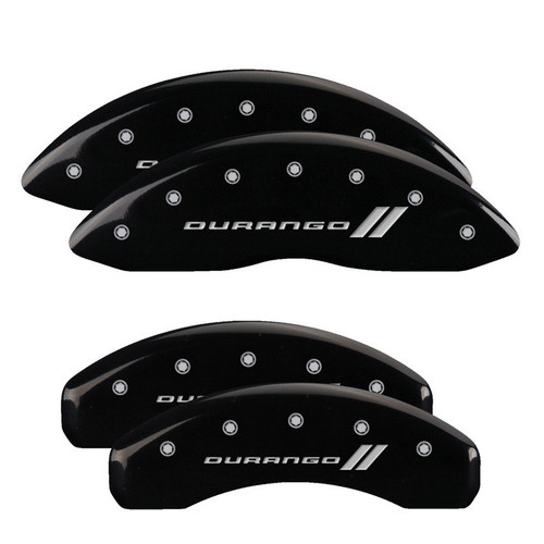 MGP 4 Caliper Covers Engraved Front & Rear With stripes/Durango Black - 12134SDGOBK