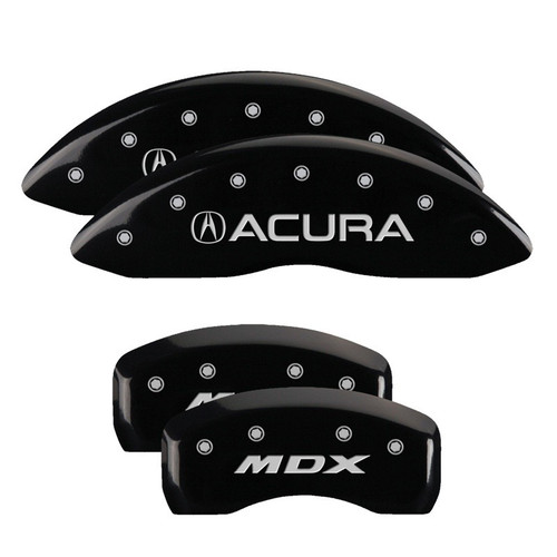 MGP 4 Caliper Covers Engraved Front Acura Engraved Rear MDX Black - 39011SMDXBK