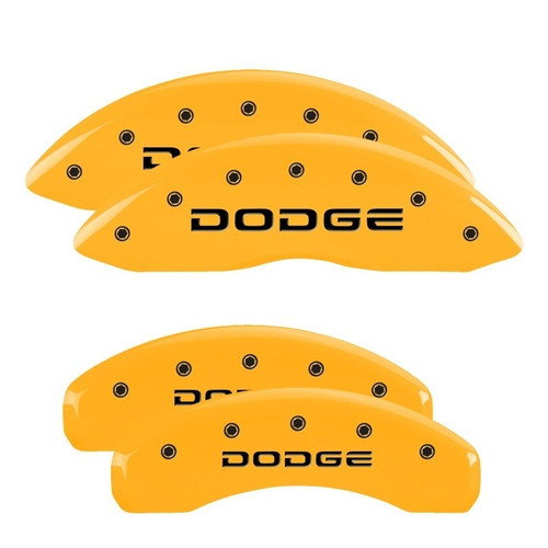 MGP 4 Caliper Covers Engraved F & R Broken D/Dodge Yellow - 12134SDODYL