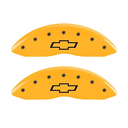MGP Front set 2 Caliper Covers Engraved Front Bowtie Yellow - 14207FBOWYL